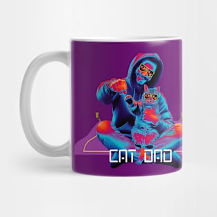 Cat and Cat Dad on a Flying Carpet Mug